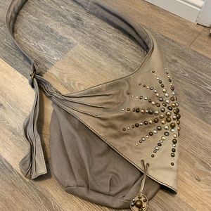 Diesel Crossbody Bag in Taupe with Studded Design